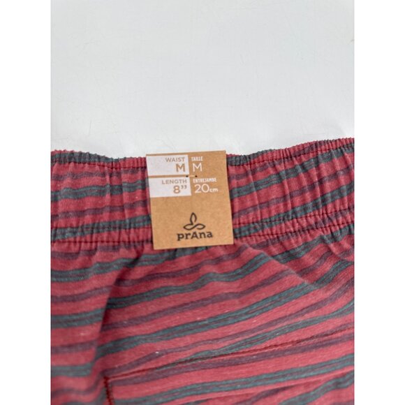 Prana Mens Metric E Waist Board Shorts Rust Stripe Size Medium 8" UPF 50+ New - Picture 8 of 10